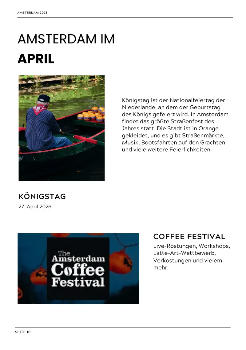 Katalogseite 10 aus dem Monatsteil April: Empfehlungen und Veranstaltungen mit Fotos.