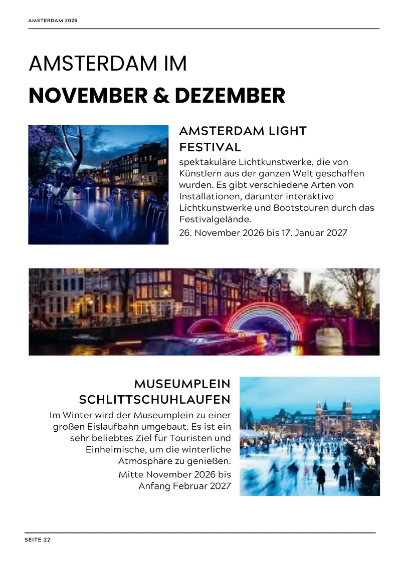 Katalogseite 22 aus dem Monatsteil November: Empfehlungen und Veranstaltungen mit Fotos.